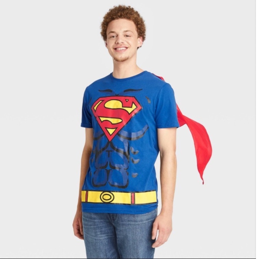 DC COMIC’S SUPERMAN MEN’S T-SHIRT - BLUE VARIOUS SIZES (NEW WITH TAGS) A5